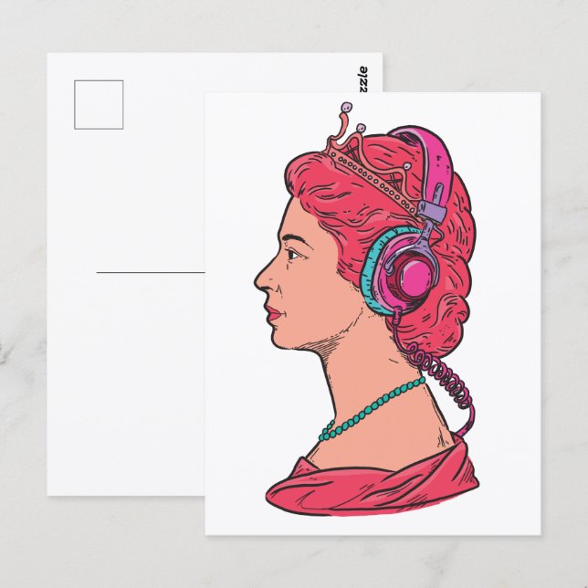 Drottningmusik Vykort (Fram/baksida)