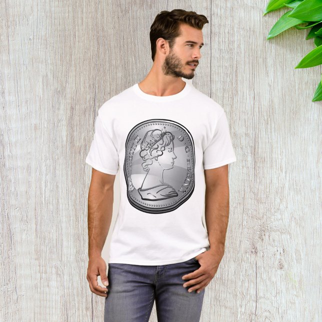 Drottningporträtt på silvermynt t shirt (Skapare uppladdad)