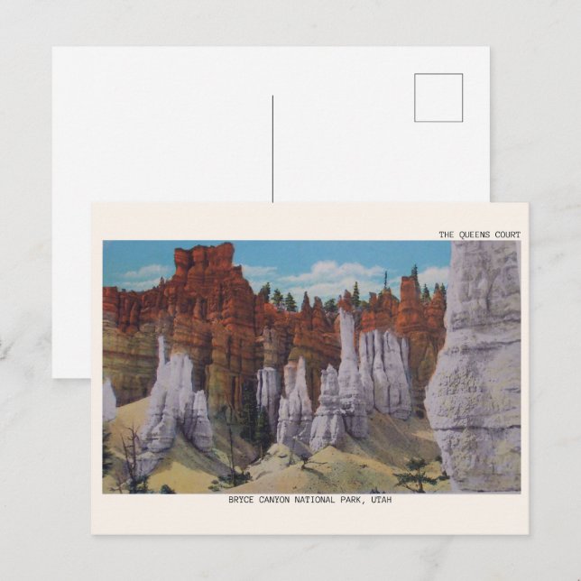 Drottningträdgårdsstigen - Bryce Canyon Utah gåvor Vykort (Fram/baksida)