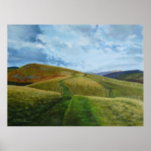 "Drovers Road" (olja) Northumberland Print Poster