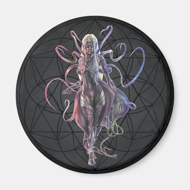Drow Matron Round Magnet (Framsidan)