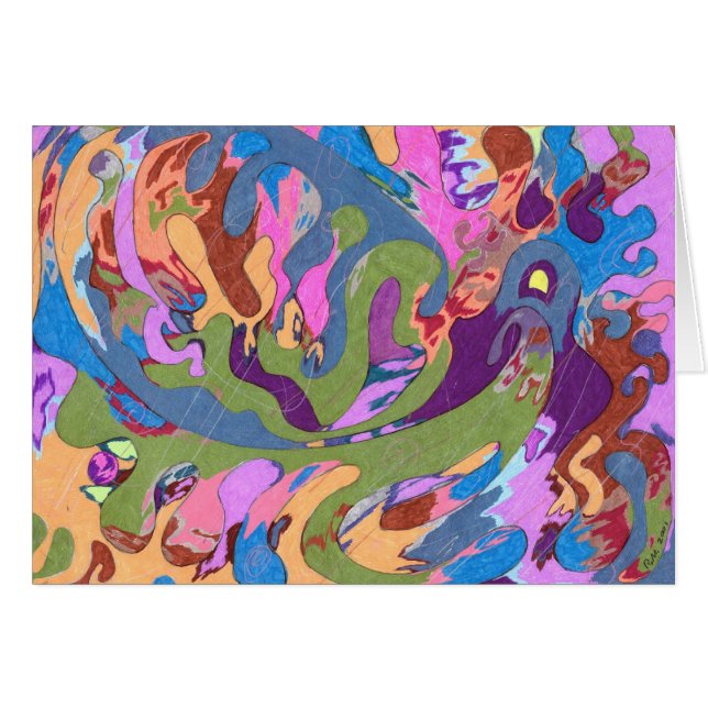 "Drowning" Abstrakt Art Hälsningskort (Framsidan Horizontal)