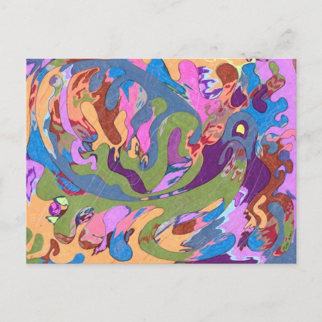 "Drowning" Abstrakt Art Vykort (Framsida)