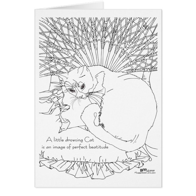 Drowsing Cat Hälsningskort (Framsidan)