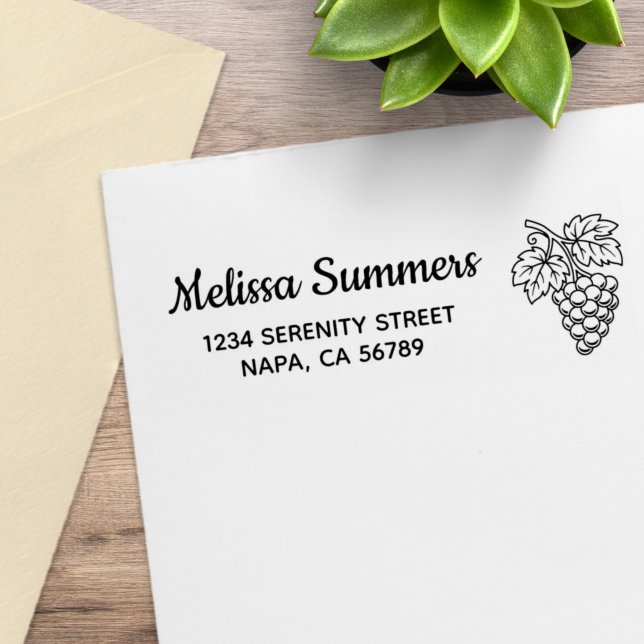 Drube av vindruvor returadress stämpel (Skapare uppladdad)