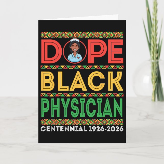 Drug Black Physician Centennial 1926 2026 Black Hi Kort (Framsida)