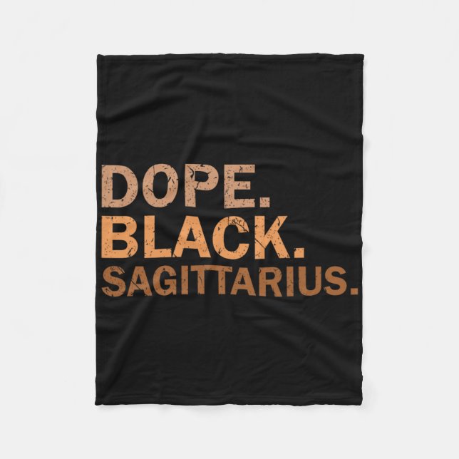 Drug Black Sagittarius Melanin African Zodiac Sagi Fleecefilt (Framsidan)