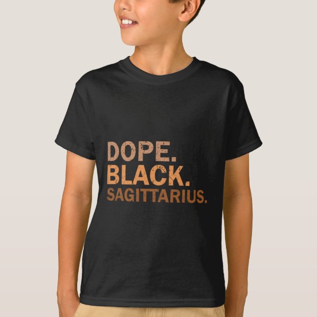Drug Black Sagittarius Melanin African Zodiac Sagi T Shirt (Framsida)
