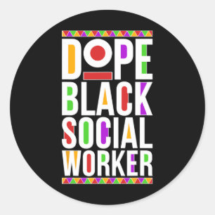 Drug Black Social Worker African American Social W Runt Klistermärke