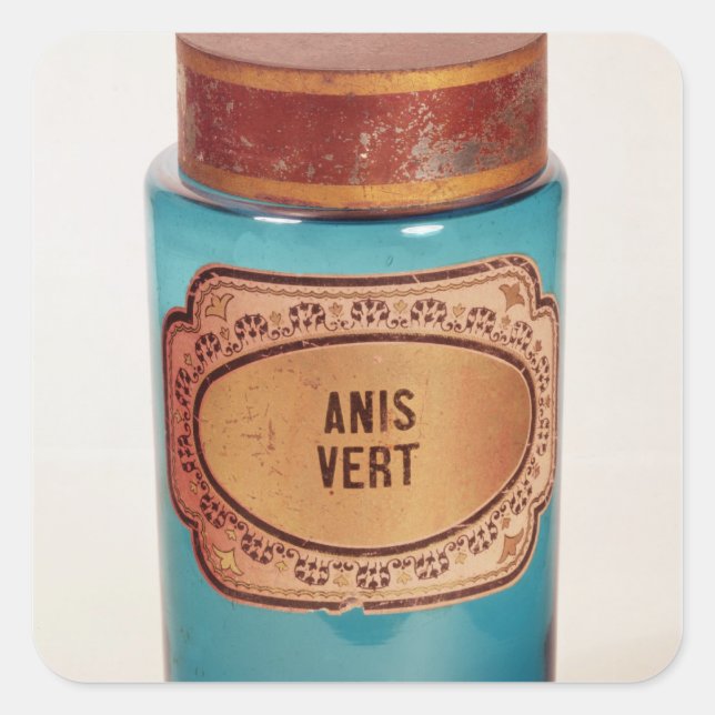 Drug Burk, med etikett för Anis Vert, c.1860 (Framsida)