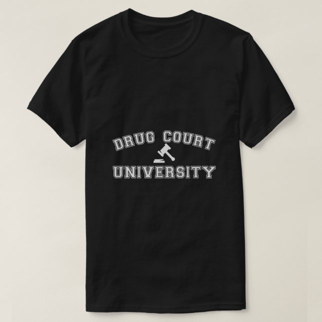Drug Court Universiteten AA NA Clean Sober Living  T Shirt (Design framsida)