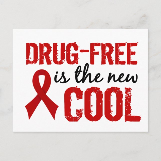 Drug-Free Is The New Cool Vykort (Framsida)