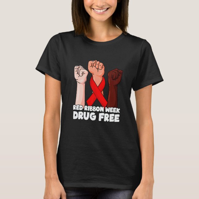 Drug Free October Red Ribbon Week 2022  1 T Shirt (Framsida)