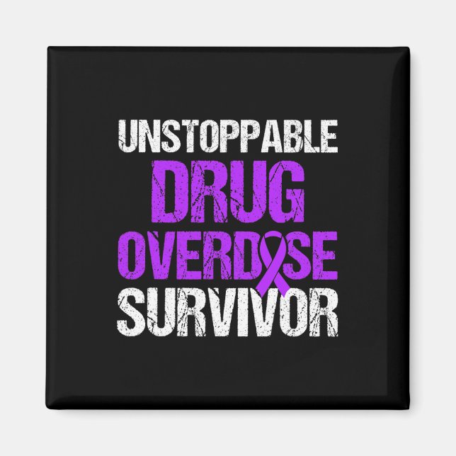 Drug Overdos Medveten Warrior Överlevande 40  Magnet (Framsidan)