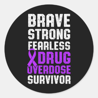 Drug Overdos Medveten Warrior Survivor 41 Runt Klistermärke