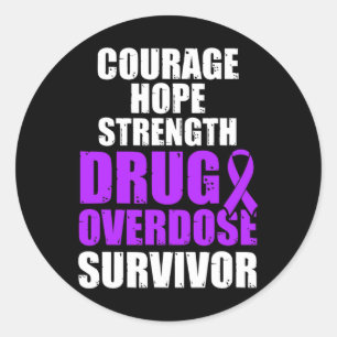 Drug Overdos Medveten Warrior Survivor 47 Runt Klistermärke