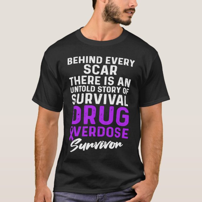 Drug Overdose Awareness Warrior Survivor T Shirt (Framsida)