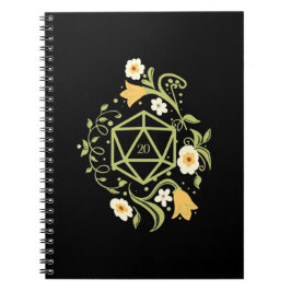 Druid D20 Dice Plants and Flowers Tabletop RPG Anteckningsbok