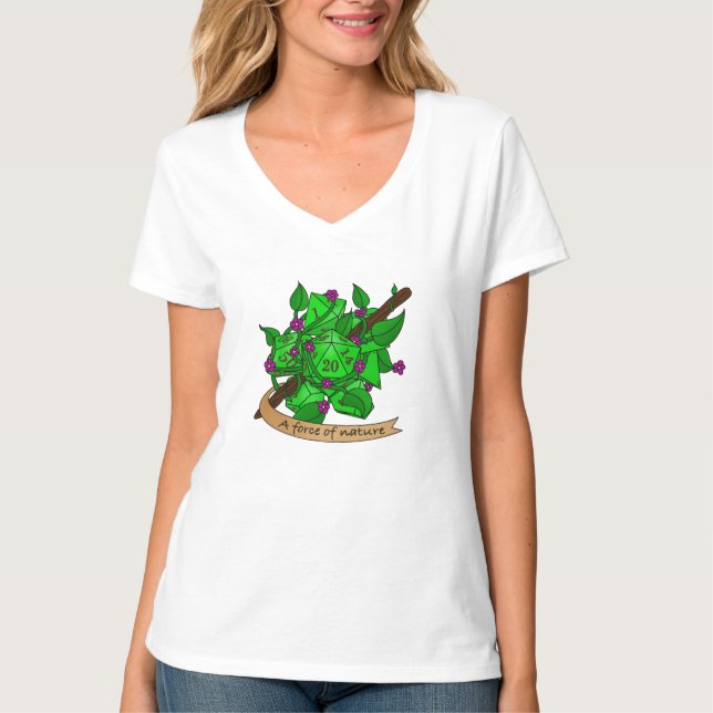Druid Dice Design T Shirt (Framsida)