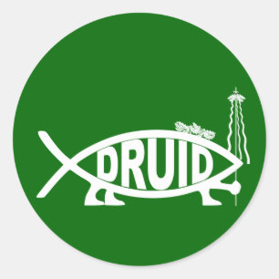 Druid Fish Runt Klistermärke