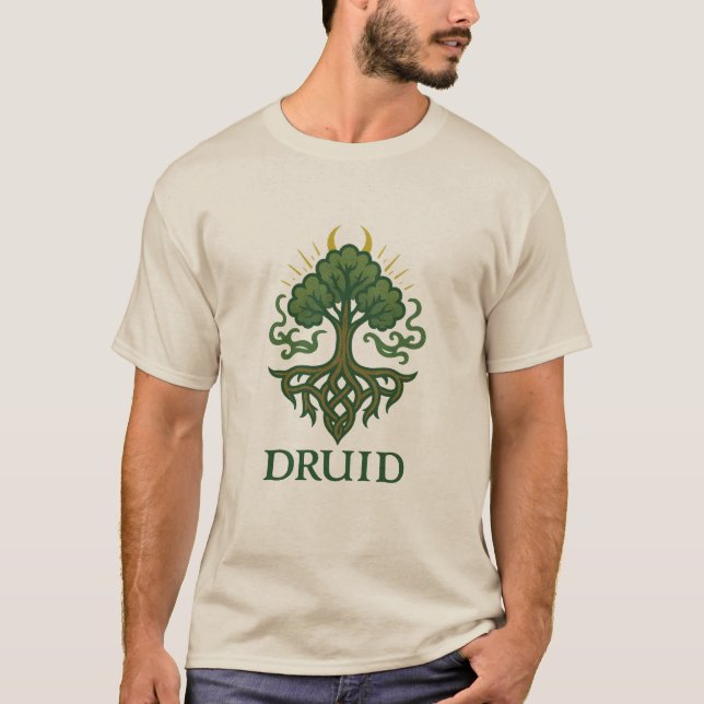  Druid — Guardião da Natureza e Magia Selvagem T Shirt (Framsida)