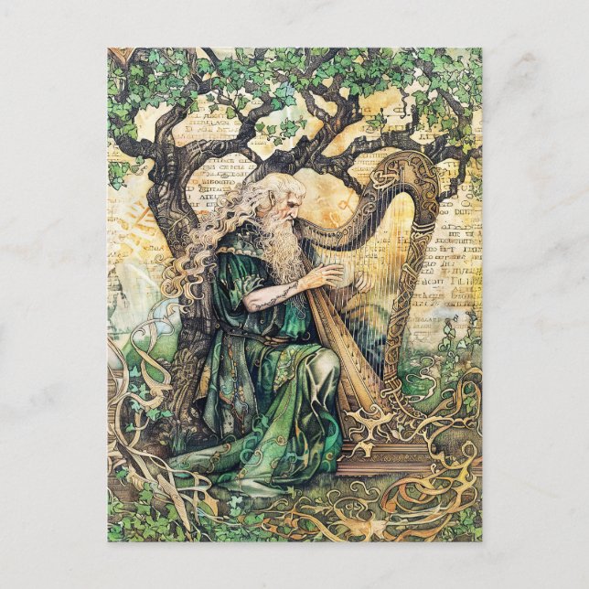 Druid  Keltisk vis präst av naturen Vykort (Framsida)