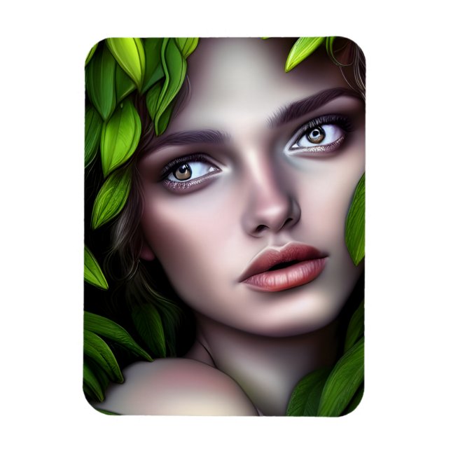 Druid Nature Goddess Woman fantasy art Magnet (Vertikal)