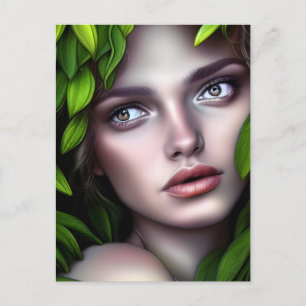 Druid Nature Goddess Woman fantasy art Vykort