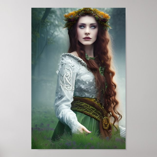 Druid Queen Fantasy Art Poster (Framsidan)