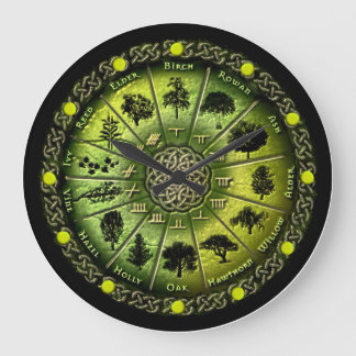 Druid Träd Calendar & Ogham klocka eller klocka