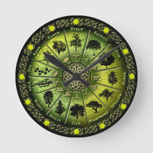 Druid Träd Kalender & Ogham klocka eller klocka
