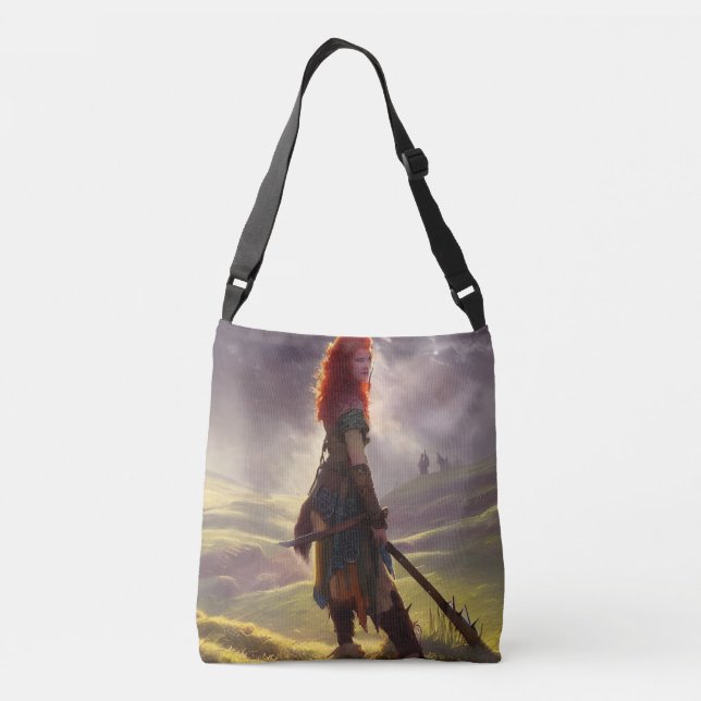 Druid Warrior Princess Fantasy Art Axelväska (Baksida)