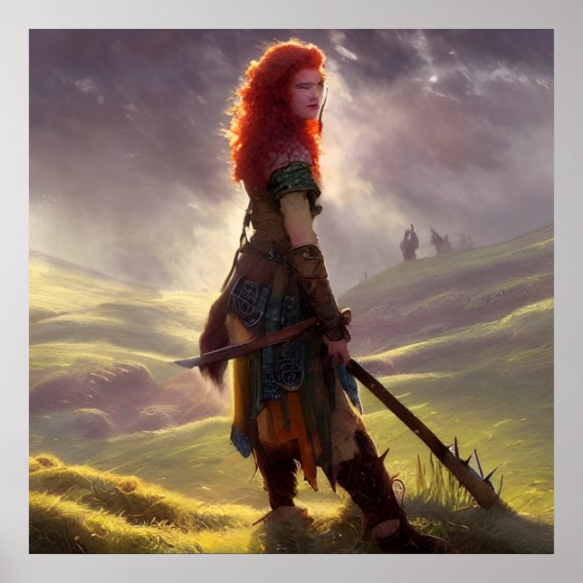 Druid Warrior Princess Fantasy Art Poster (Framsidan)