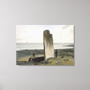 Druidical sten på Strather nära Barvas, Isle av Canvastryck