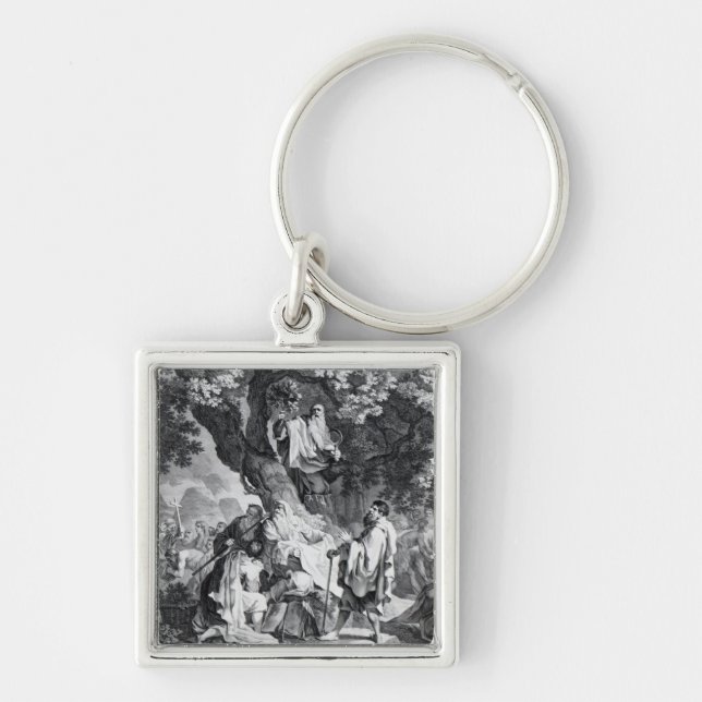 Druidsna eller omvandlingen av britterna fyrkantig silverfärgad nyckelring (Framsidan)