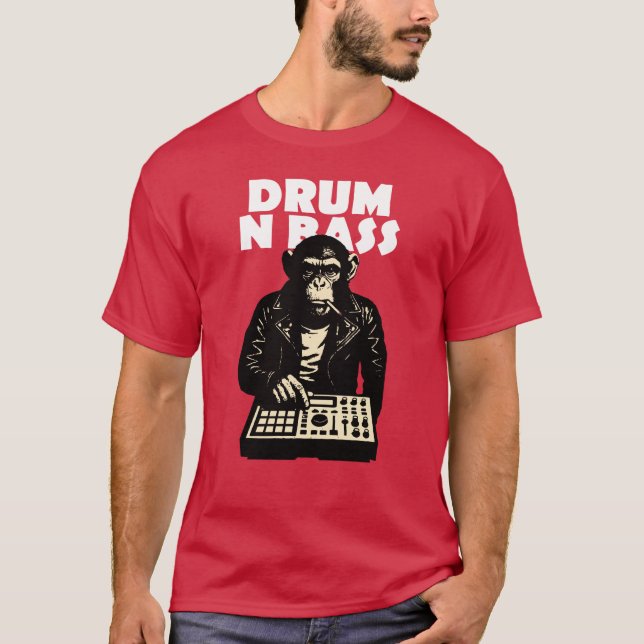 Drum and Bass Monkey T Shirt (Framsida)