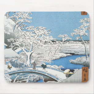 Drum Bridge, Hiroshige, 1856-58 Mousepad Musmatta