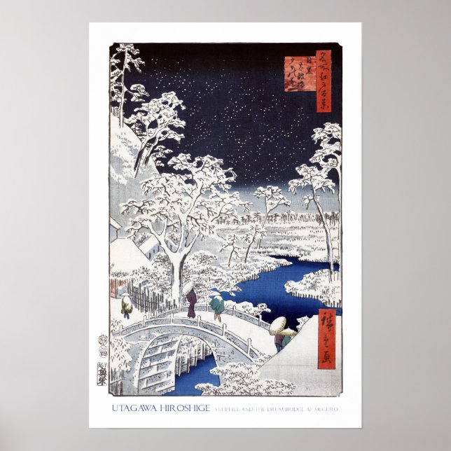 Drum Bridge vid Meguro Poster (Framsidan)