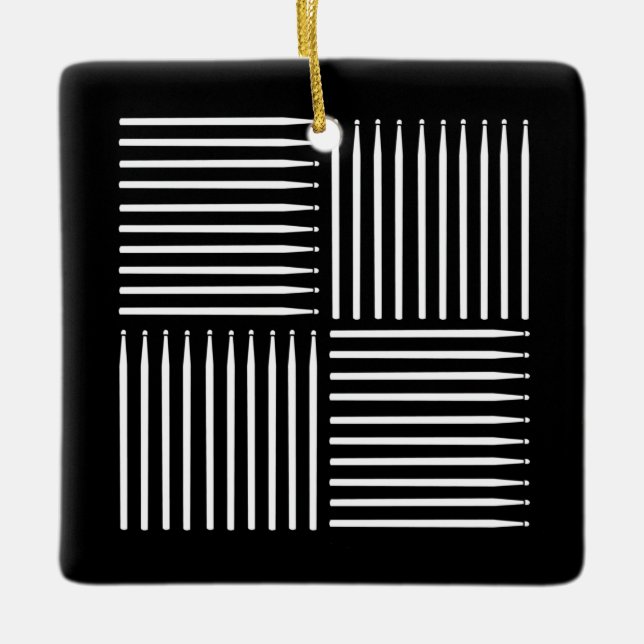 Drum Crosshatch Black Julgransprydnad Keramik (Framsida)