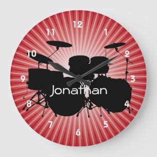 Drum Design Wall Clock Stor Klocka
