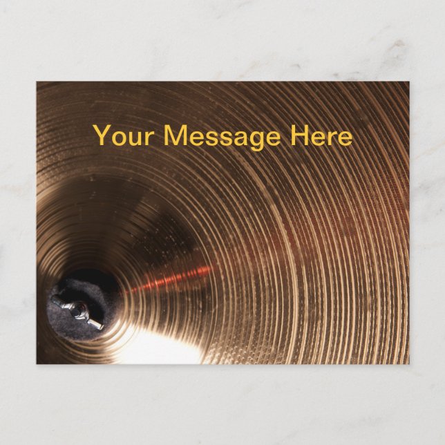 Drum eller Drummer Cymbal Bild Vykort (Framsida)