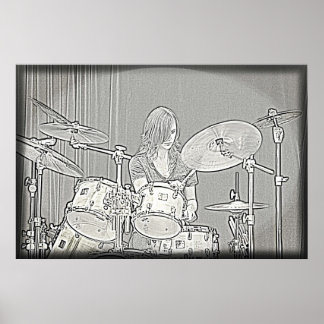 Drum eller Drummer Girl Poster