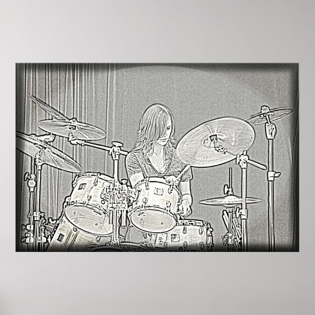 Drum eller Drummer Girl Poster (Framsidan)