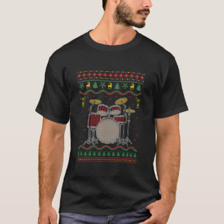 Drum Instrument Ugly jul Drummer Musical Dru T Shirt