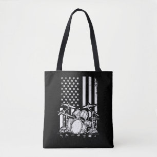 Drum Kit American Flagga Drummer Musician Tygkasse