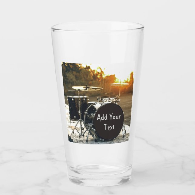 Drum Kit Drummer Sten Anpassa Glaskopp (Framsida)