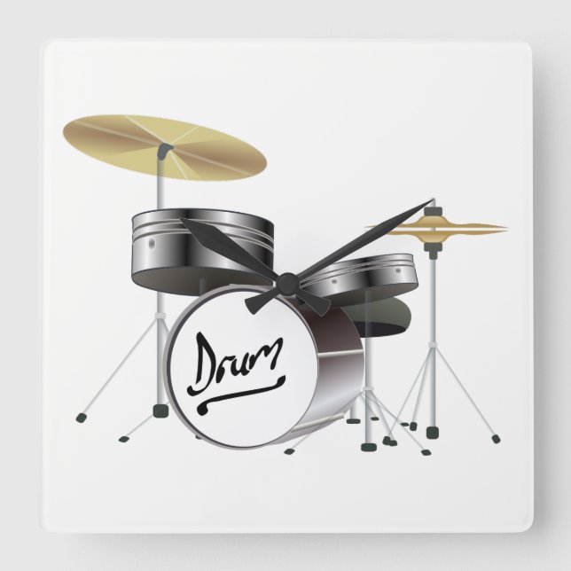 Drum Kit Fyrkantig Klocka (Framsida)