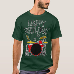 Drum Kit Grattis på födelsedagen Drummer Musician T Shirt