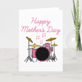 Drum Kit Mors dag Drummer Musician Tack Kort
