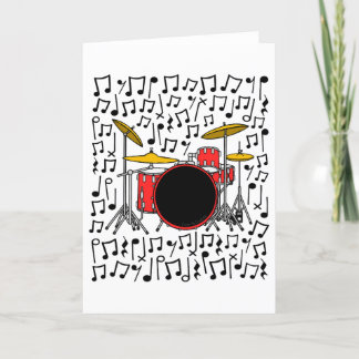 Drum Kit Musik noter Percussion Teacher Musician Helgkort